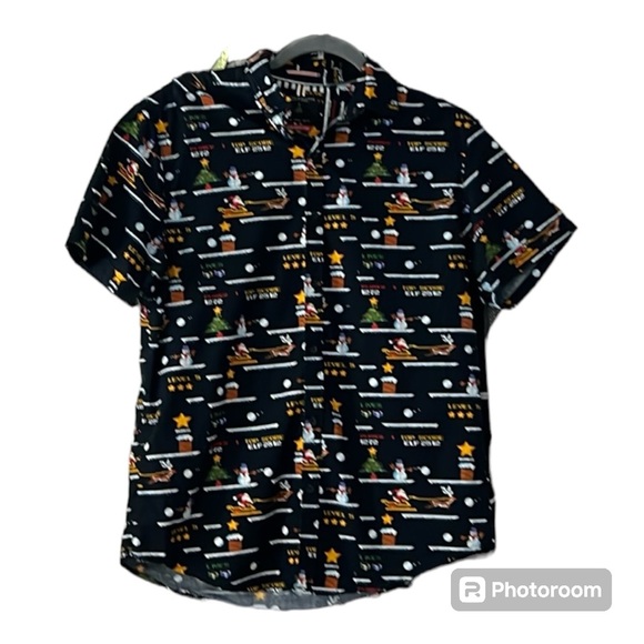 Denim & Flower Other - Denim & Flower Men's Button Down Santa Holiday Christmas Video Game Shirt Medium